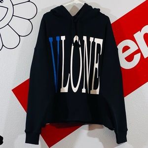VLONE Oversized Black/Blue Staple Hoodie Size XL
